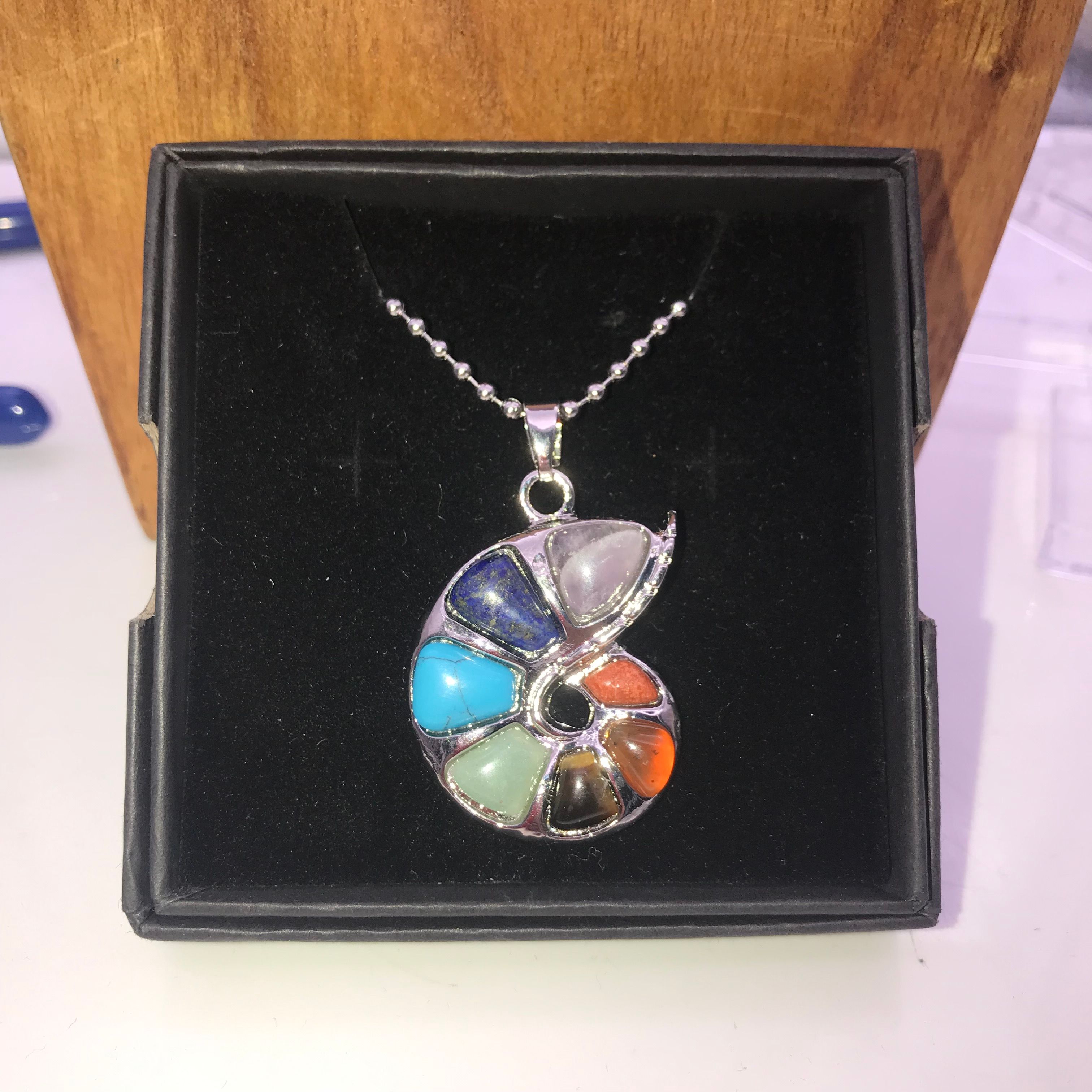 7 Chakra Conch (zufällige Kette + Box)