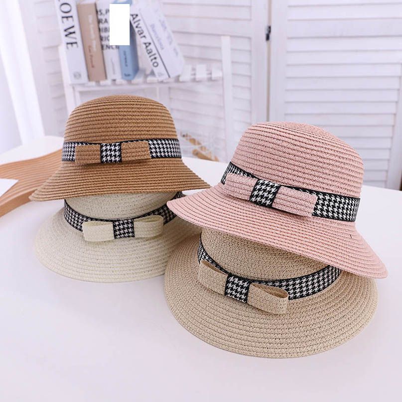 Acheter Mere Et Fille Chapeau Paille Chapeau Dete Raye Herbe Arcs Seau Chapeaux Bebe Casquettes Famille Assorties Tenues Filles Accessoires B5727 De 6 16 Du Hello Girls Fr Dhgate Com