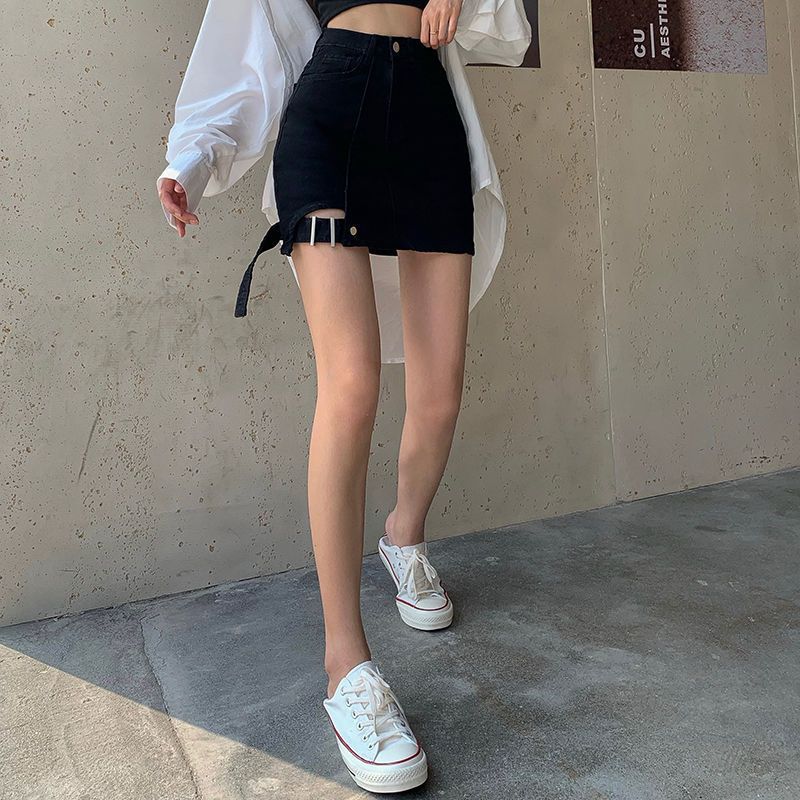 Compre Falda De Mezclilla Falda Corta De Cintura Alta Irregular Con Nalgas  Apretadas Para El Verano De Las Mujeres 2021 Nueva Falda Negra A Line X0522  A 10,61 € Del Musuo03 | Es.Dhgate.Com