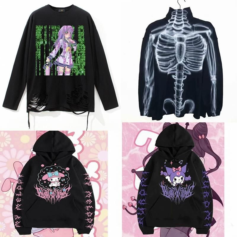 Compre Sudaderas Con Capucha Para Mujer Sudaderas Aesthetic Y2K Vintage  Harajuku Kawaii Gothic Punk Street Hoodie A 32,21 € Del Daboluomi |  Es.Dhgate.Com
