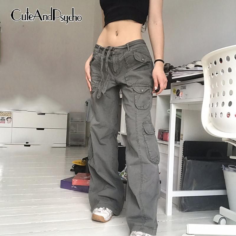 Compra Jeans De Mujer Streetwear Retro Suelto Carga De Mezclilla Mujeres  Bolsillos Moda Fairycore Ropa Casual Vintage Joggers Sweypants Cutas Psycho  Barato | Entrega Rápida Y Calidad | Es.Dhgate