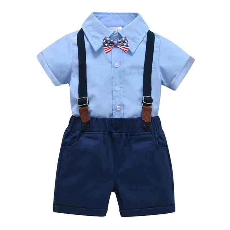 Conjuntos de ropa Bebé Camisa Set de arco Cumpleaños Traje Formal Verano  Niños Niños Ropa Top