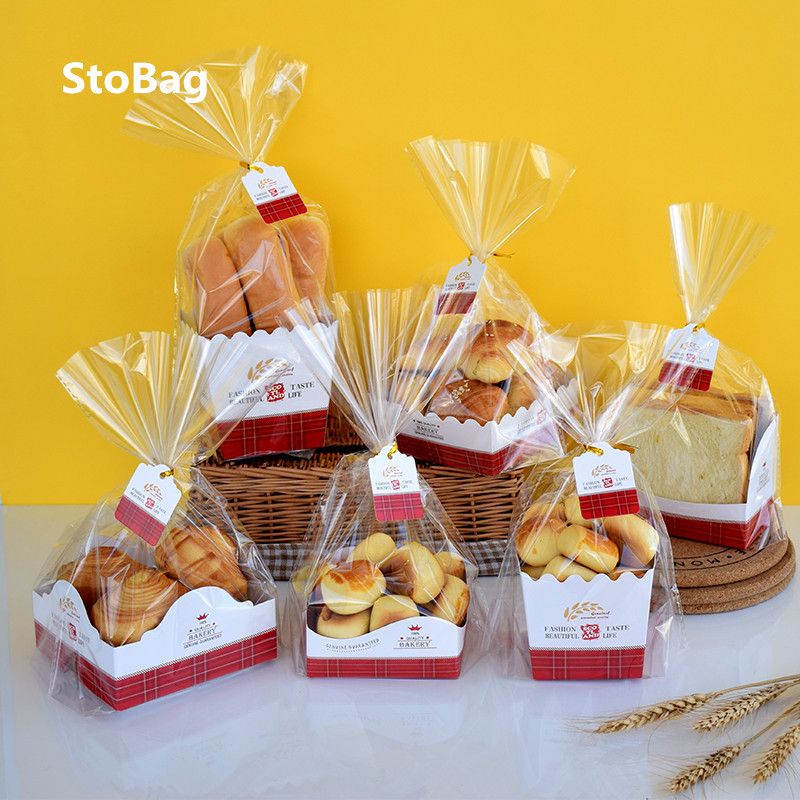 StoBag 10pcs Mooncake Packaging Gift Box With Window Egg Yolk Cake  Clamshell Mung Bean Baking Kids Party Mid-Autumn Festival