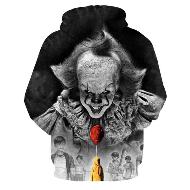 Película Stephen King It El payaso Pennywise Impresión 3D Sudaderas con  capucha Cosplay Traje Hombres Mujeres