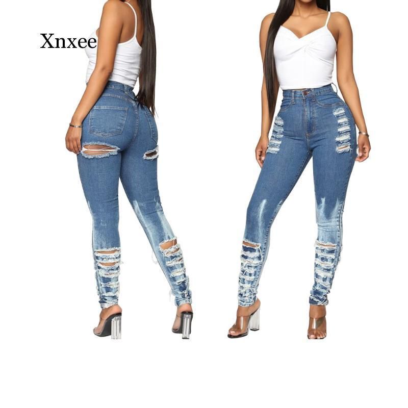 Compra Jeans De Mujer Sexy Frente De Espalda Agujero De Culo Denim Cut Out  Stretch Flyny Woman Cintura Alta Ripped Budestroyed Para Las Mujeres  Pantalones De Lápiz Barato | Entrega Rápida Y