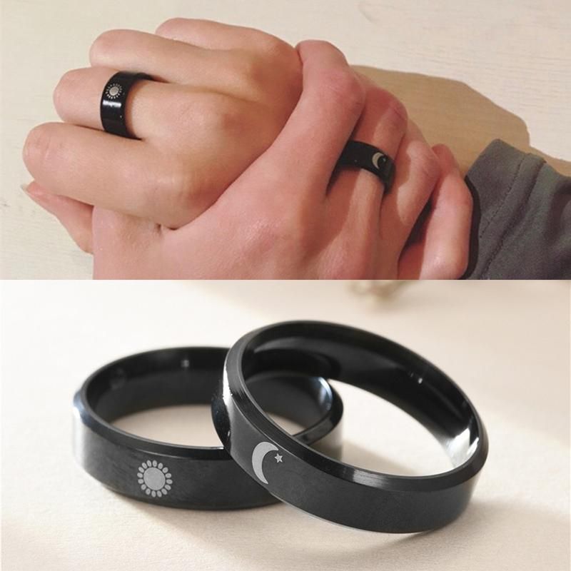 Anillos de boda Sun Para Amantes Acero Inoxidable Pareja Hombres Mujeres Amistad Día San