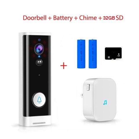 Doorbell + Chime + Batterie + carte SD