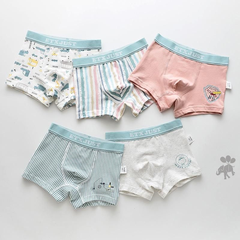 Qingzhuan Boys Boxers Cotton Briefs Children Underwear Shorts Cotton Briefs Cartoon Briefs Pants for 2-9 years old