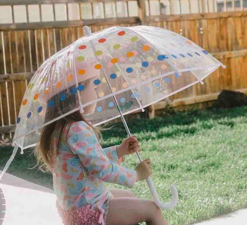 Moda niños lluvia engranaje pagoda paraguas manejado de dibujos de dibujos carro