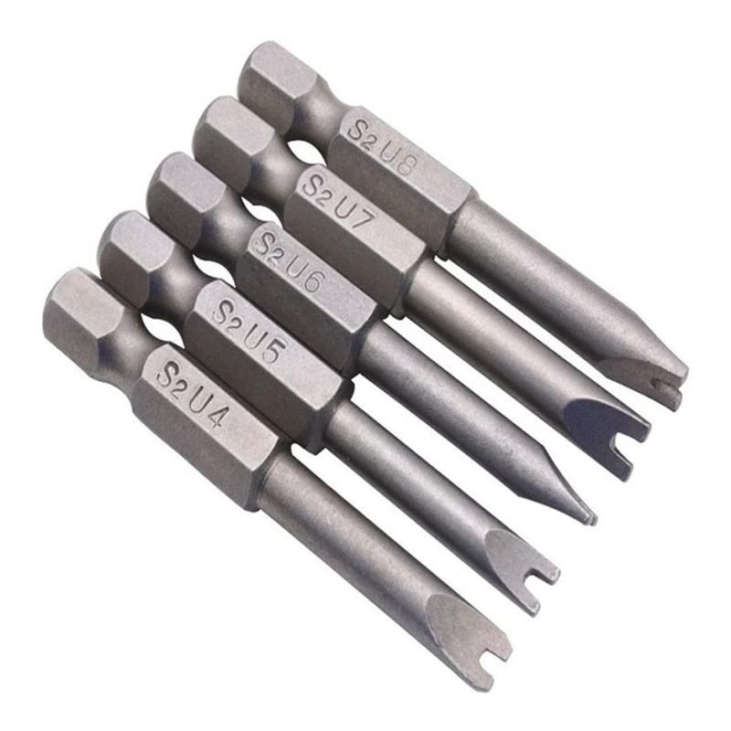 Herramientas de mano 5pcs Destornillador U Tipo en forma de conductor Bits Hex