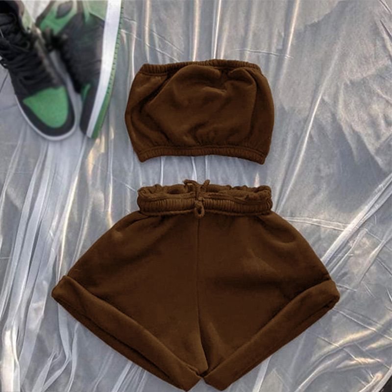 01 Brown Shorts Set