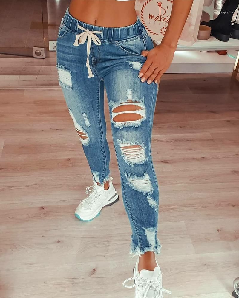 Compra Pantalones Para Mujer Jeans Mujeres 2021 Moda Romada Chic Casual  Solid Skinny Jean Denim Long Denim Mamá Leggings Punk Francais Streetwear  Barato | Entrega Rápida Y Calidad | Es.Dhgate