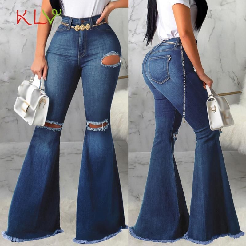 Compra Jeans Femenino Flare Mujeres Estiramiento Pierna Amplia Pantalones  Denim Pantalones Skinny High Cintura Sexy Pantalón Largo Casual Diseñador  De Moda 2021 Ropa Femenina Barato | Entrega Rápida Y Calidad | Es.Dhgate