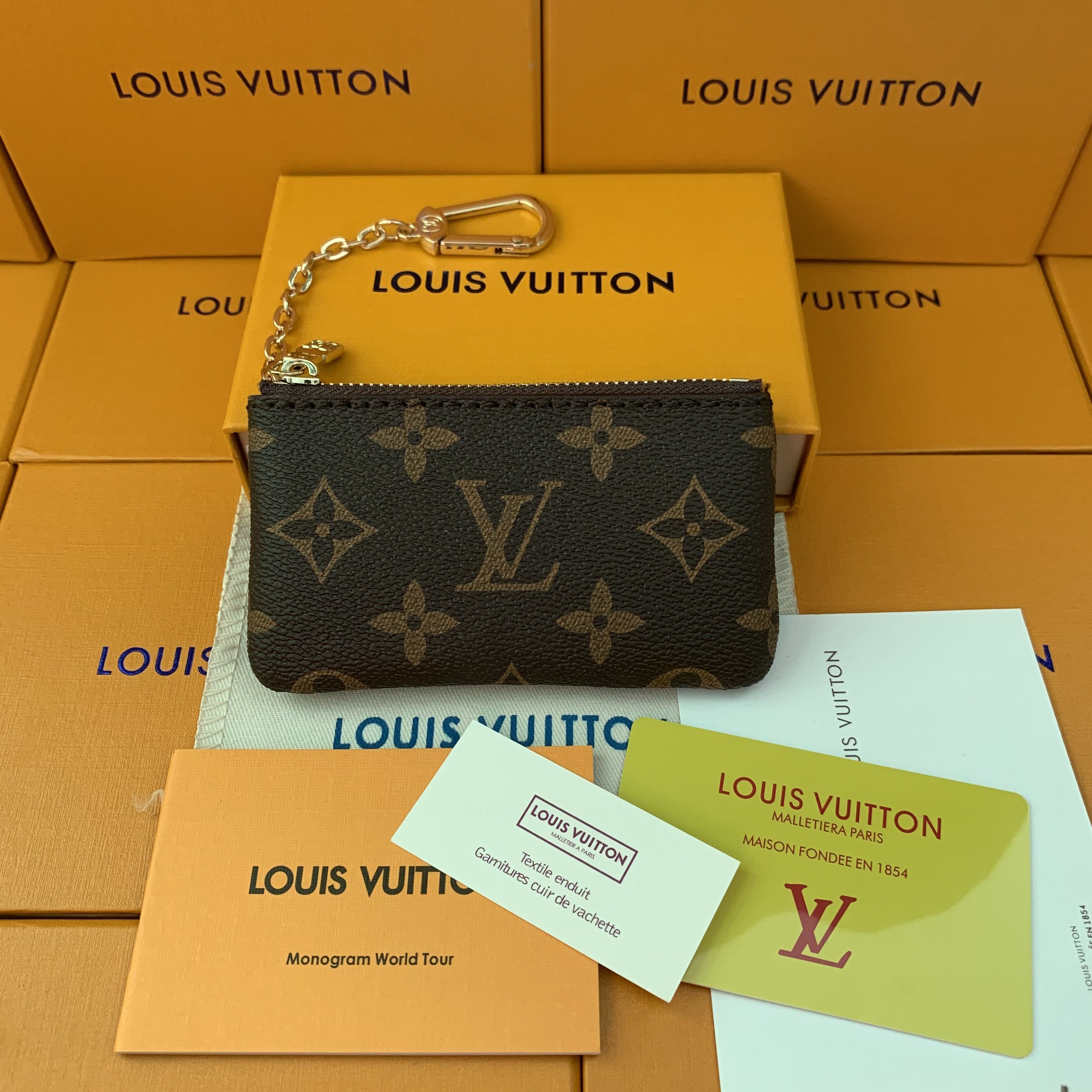 Louis Vuitton LV 4 Kleuren Sleutel Pouch ZIP Portemonnee Munt Lederen  Portefeuilles Dames Portemonnee 62650 Met Box Stof Bag Certificaat Van  12,29 €