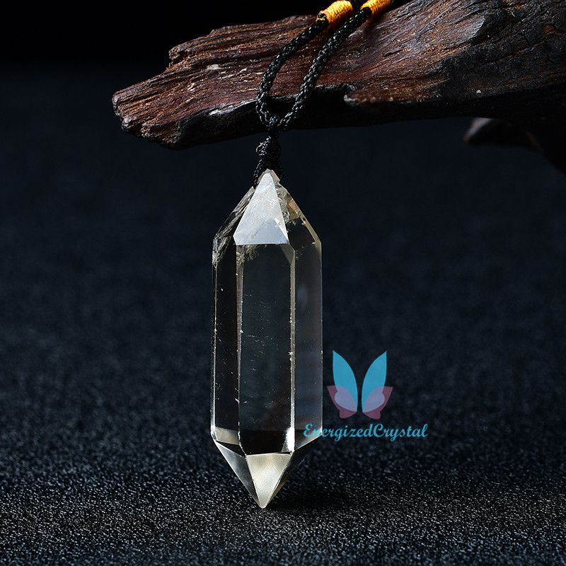 Citrine Clear Reiki Quartz Pendulum Gemstone Healing Charm Pendant Fashion Gift Crystal Charm Pendants Hand-Polished Healing Med