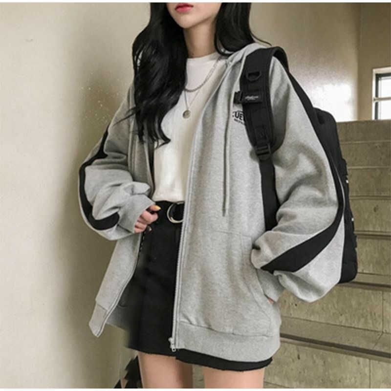 oversized brown zip moletom com capuz