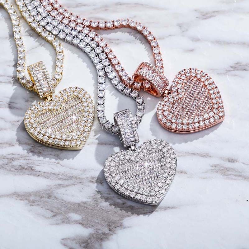 Pendant Designer Heart Necklace Mens 