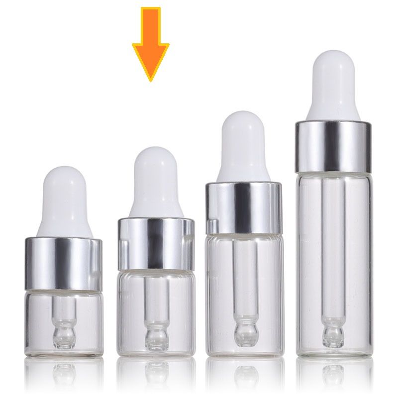 2ML زجاجة واضحة + غطاء الفضة