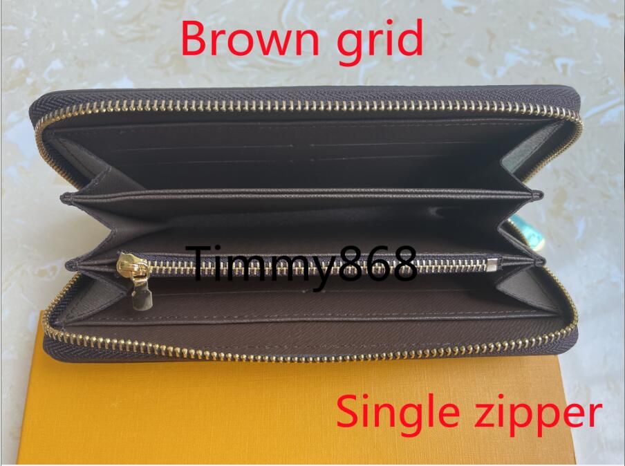 Brown Grid Single Zipper
