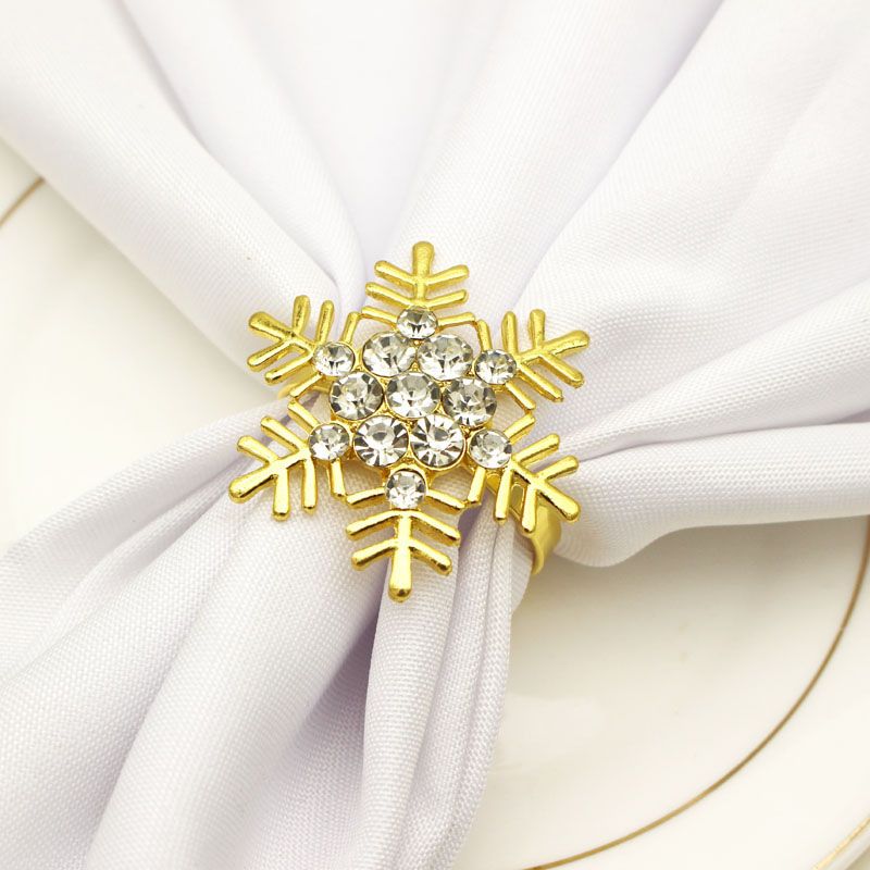Christmas Snowflake Napkin Buckle Ring Hotel Wedding Holiday Table Decor Beamy