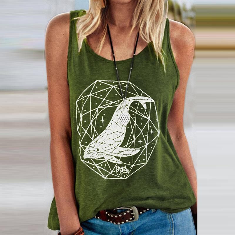 Women's T-Shirt Summer Sleeveless Women Tops Fashion O Neck Female Vest T-Shirts Elegant Casual Animal Printed Cool Plus Size 5XL Pullover T