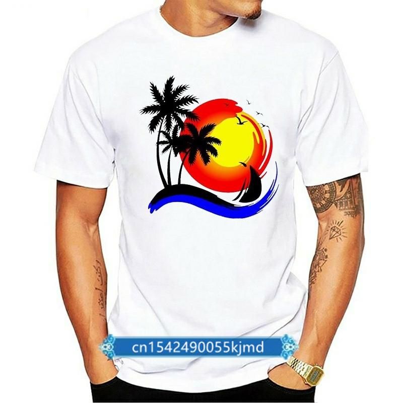 Camisetas Para Hombres Camisetas Personalizadas Patrón Palms Palms California Ropa T Shirt Gift Playa Coco Terree Tshirt De € | DHgate