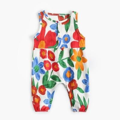 # 4 Baby sommar blommiga jumpsuits