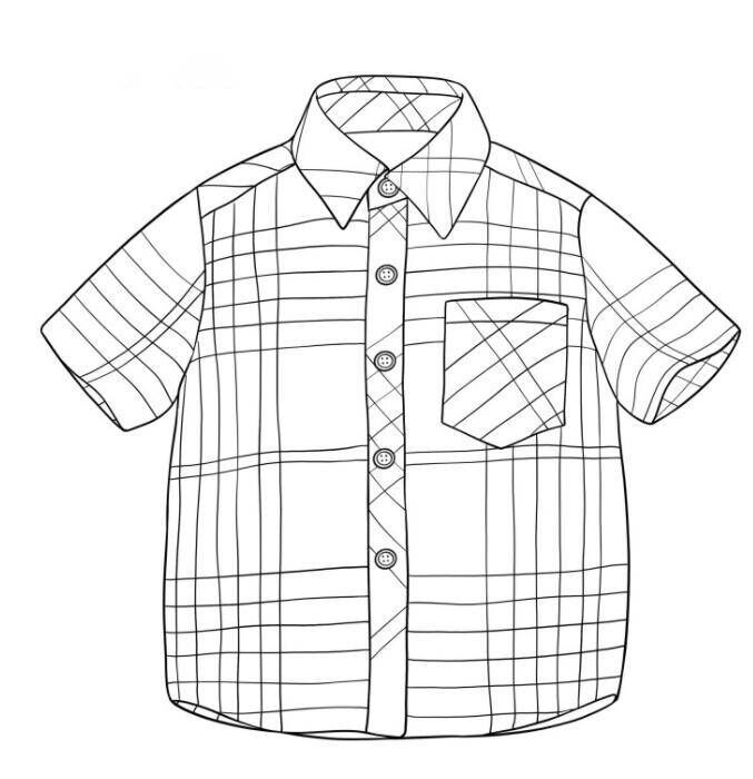 Khaki middle checks short sleeve