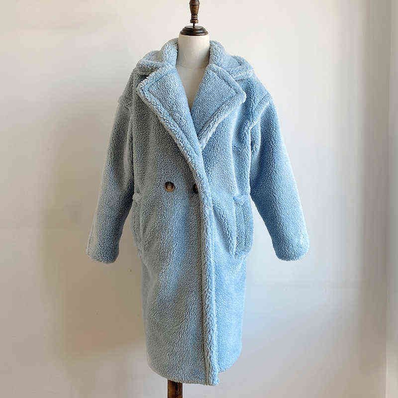 blå teddy coat