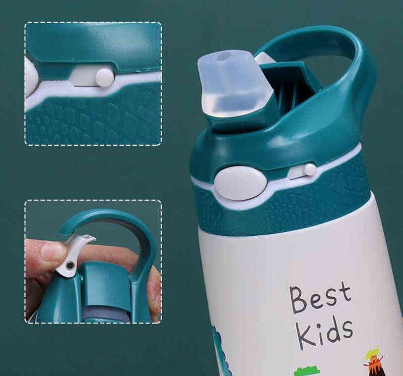 400ML Children Thermos Water Bottle Kids Thermos Mug Baby Duck Billed Straw  316 Stainless Steel Vacuum