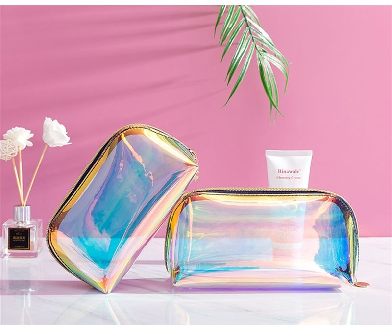 Makeup Pouch Laser Clear Waterproof PVC Cosmetic Bag BeautyDozen