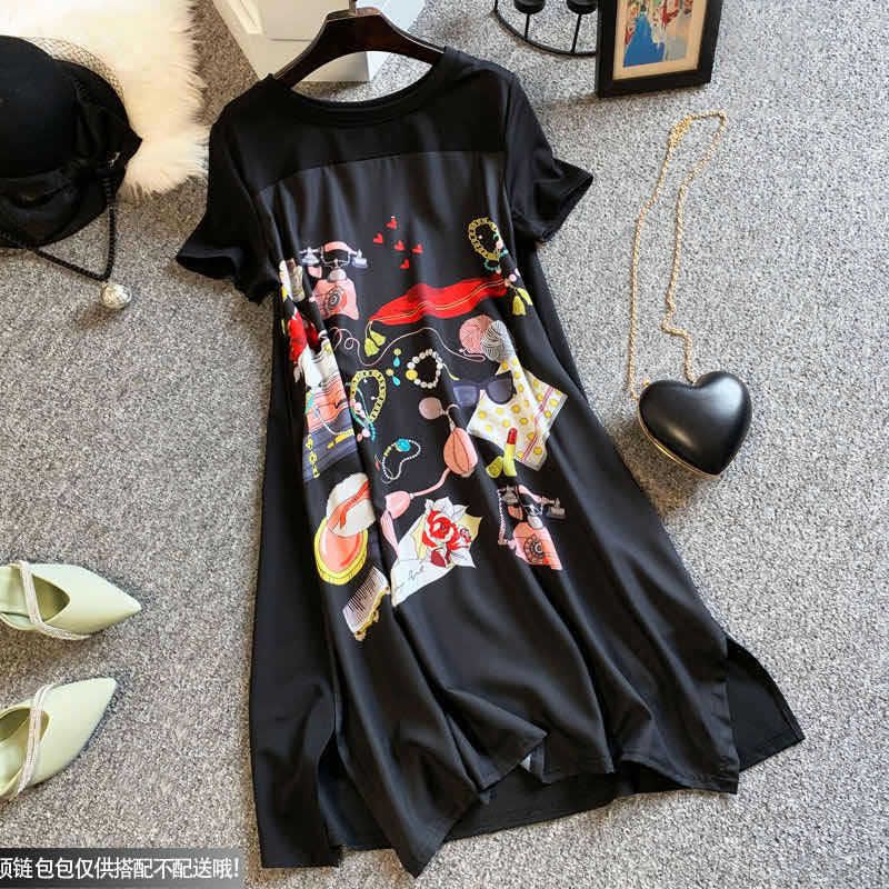 Compra Propcm Summer Casual Vestido Largo Para Las Mujeres Elegantes Mangas  Cortas Más Tamaño Vintage Moda Empalmado Patrón Floral Vestidos Negros  Básicos Barato | Entrega Rápida Y Calidad | Es.Dhgate