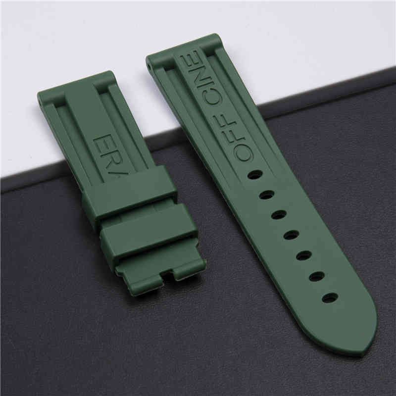 Army Green Strap-Pin Silver Buckle-24mm