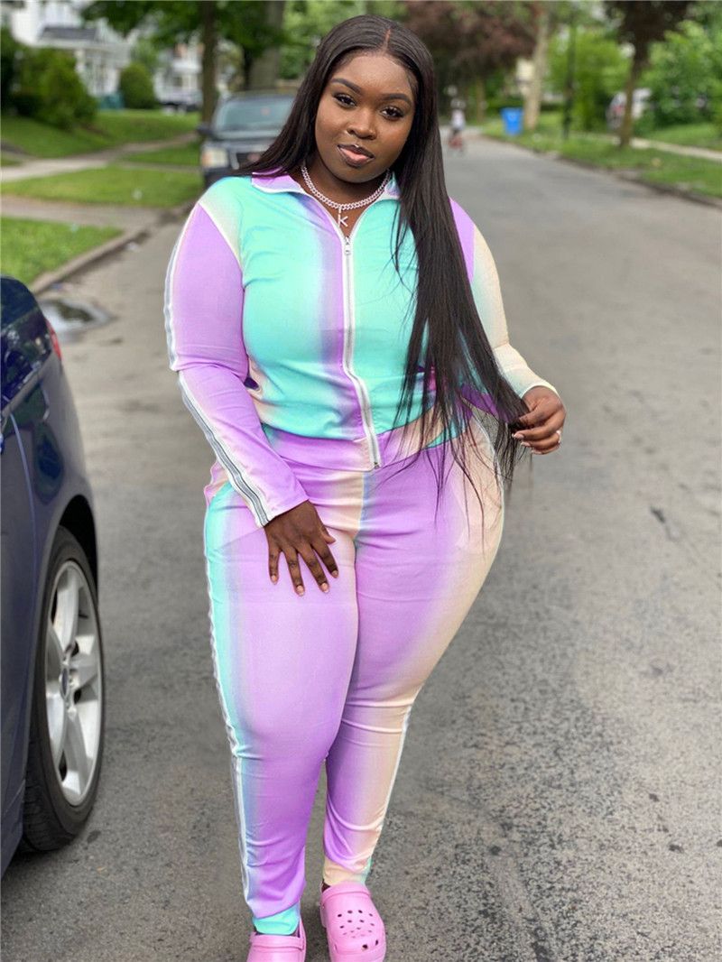 pink plus size jogging suits