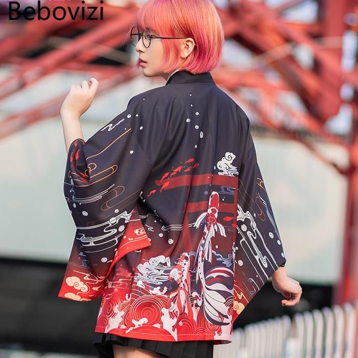 Compra Kimonos 2021 Mujer Japonesa Kimono Cárdigan Cosplay Niña Camisa  Blusa Para Mujer Yukata Femenino Verano Playa Carpa Étnica Ropa Barato |  Entrega Rápida Y Calidad | Es.Dhgate