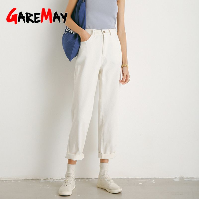 Compra Harem Pantalones Mujeres Capri Blanco Casual Clásico De Algodón De  Cintura Altamente Cintura Para Mujer Pantalones Sueltos 210428 Barato |  Entrega Rápida Y Calidad | Es.Dhgate