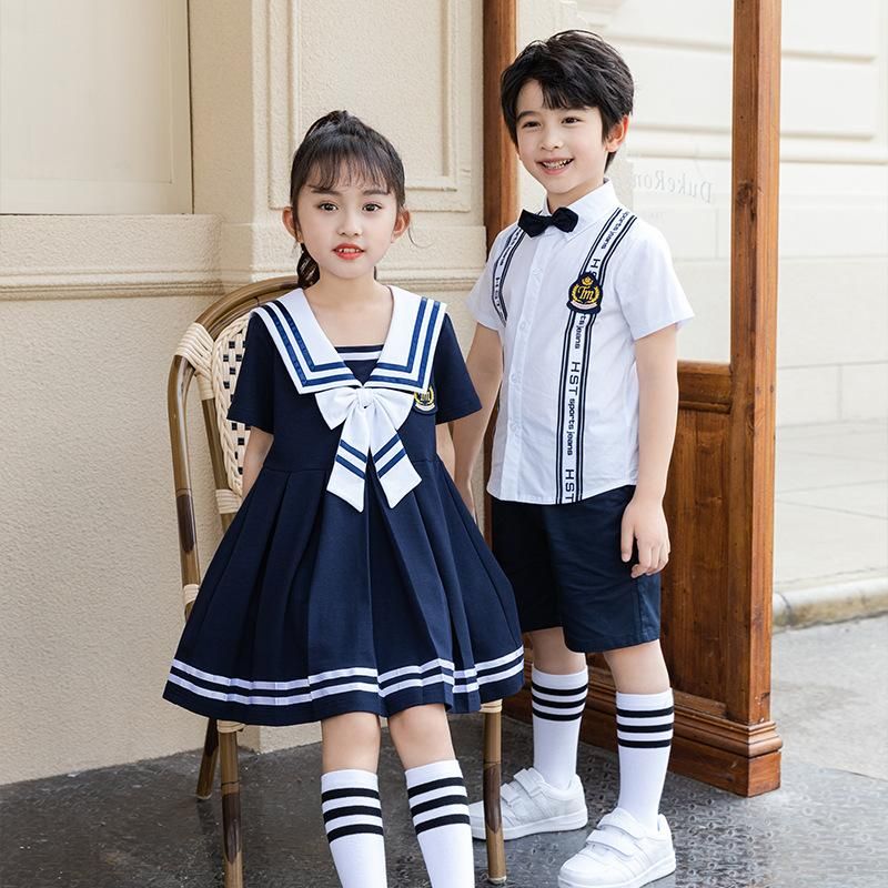 Compra Ropa De Ropa Niño Coreano Japonés Uniforme Escolar Para Chicas Niño Marino  Azul Marinero Vestido Blanco Camiseta Pantalones Pantalones Cortos De La  Ropa De La Ropa De La Ropa De La