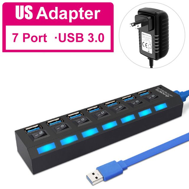 US Adapter 7 Port