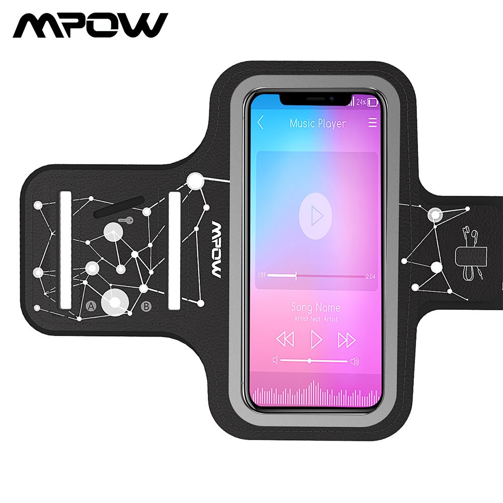 iPhone XファッションホルダーのためのMPOWスポーツジムの腕章ケースカードポケットが付いている手のスマートフォンの携帯電話のハンドバッグ