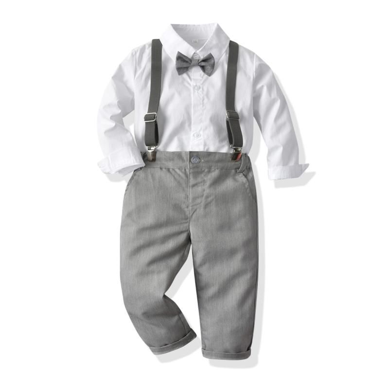 Acquistare Abbigliamento Set Toddler Bambini Vestiti A Maniche Lunghe Camicia  Bianca + Pantaloni Grigio Pantaloni Infantili Bambini Vestito Set 4 Pezzi  Bambini Caduta Costume Formale Kit Economico | Consegna Veloce E Qualità |  It.Dhgate