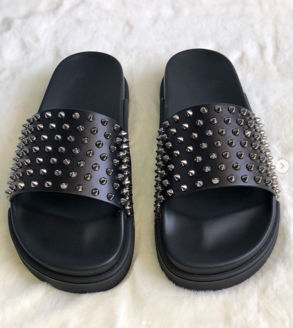 Men Platform Slipper Sandals Spiked 