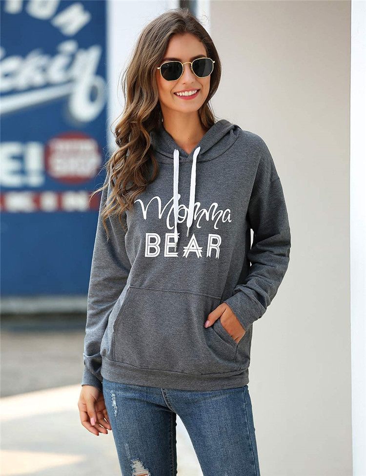 momma bear moletom com capuz