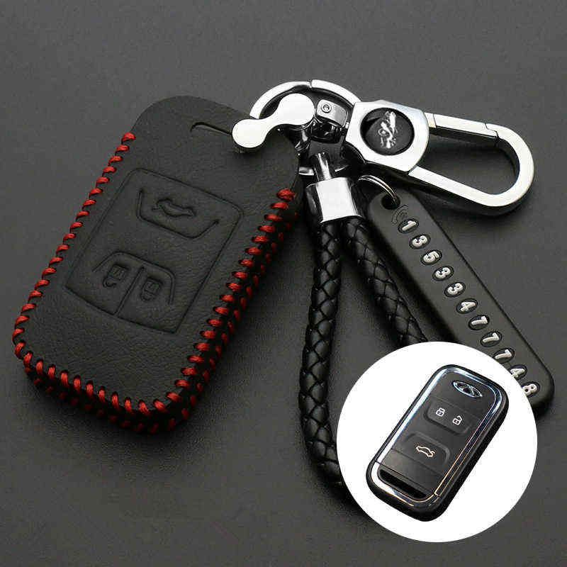 Leather Car Key Holder Bag Car Accessories Car Leather Key Case 3 smart key Leather Car Key Holder Bag Car Accessories Car Leather Key Case 3 smart key