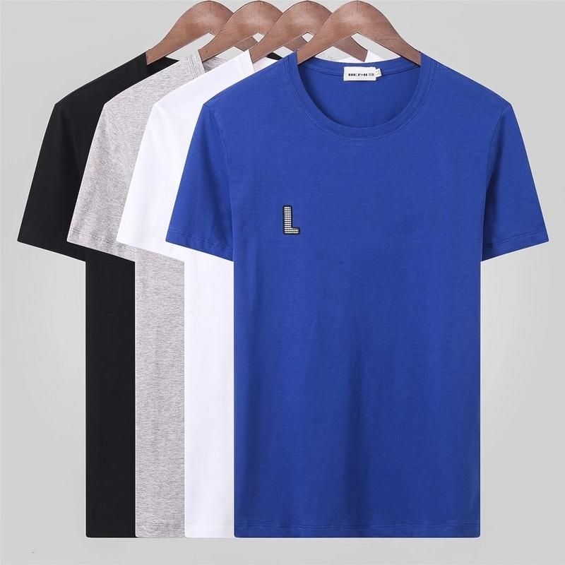 para hombres verano M-3XL Hombre Alegador Lycra Algodón O-cuello Manga Corta