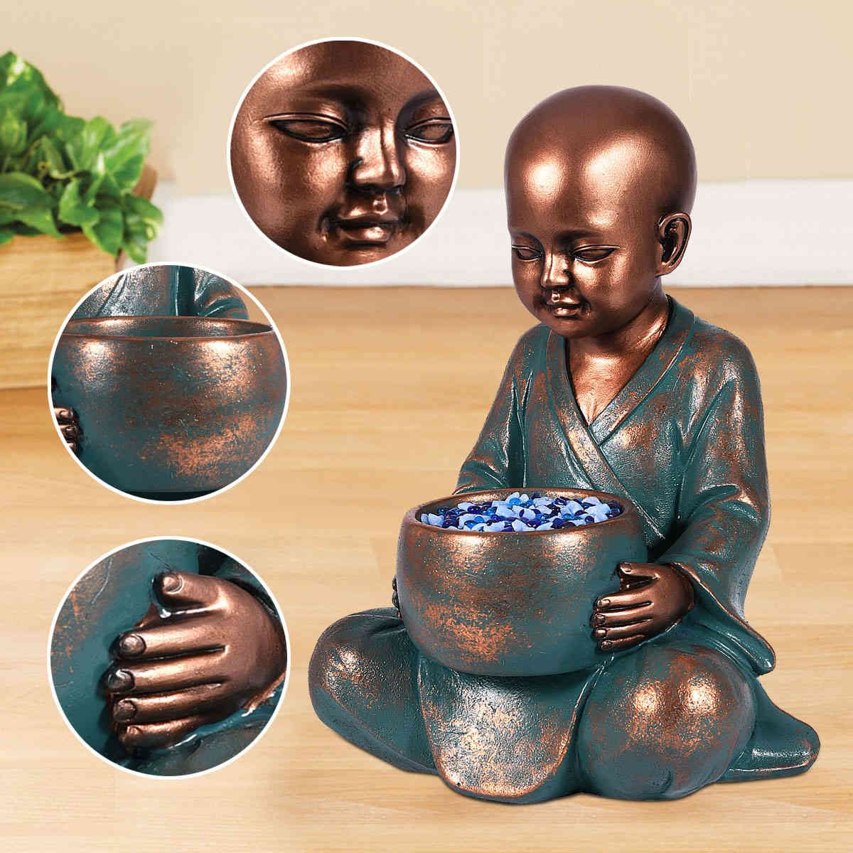 Acheter Goodeco Meditant Bebe Bouddha Statue Little Buda Figurine Zen Garden Moine Decor Outdoor Decor Bouddha Avec Bol Accueil Chambre Decorations De 38 25 Du Chao10 Fr Dhgate Com