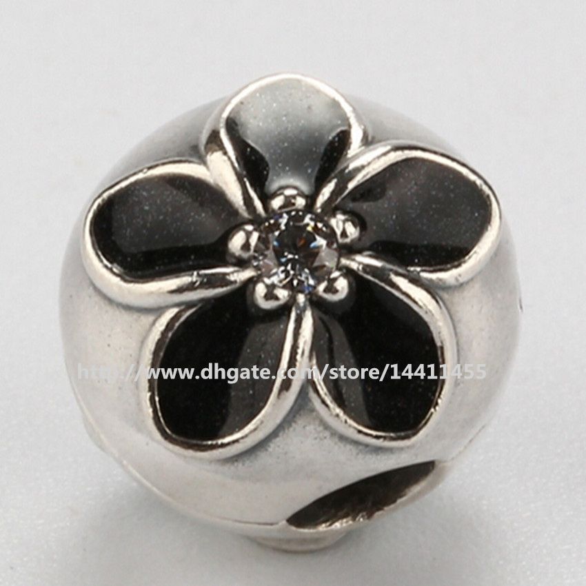 clip pandora fiore nero clip pandora fiore nero