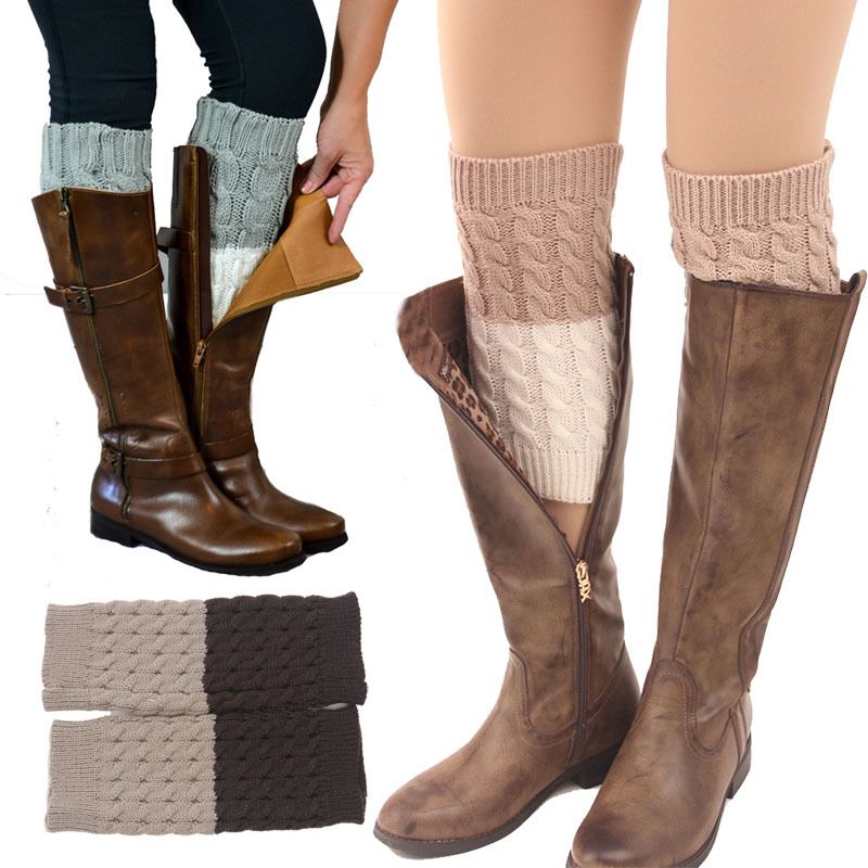 Women Leg Warmer Knit Boot Socks Topper 