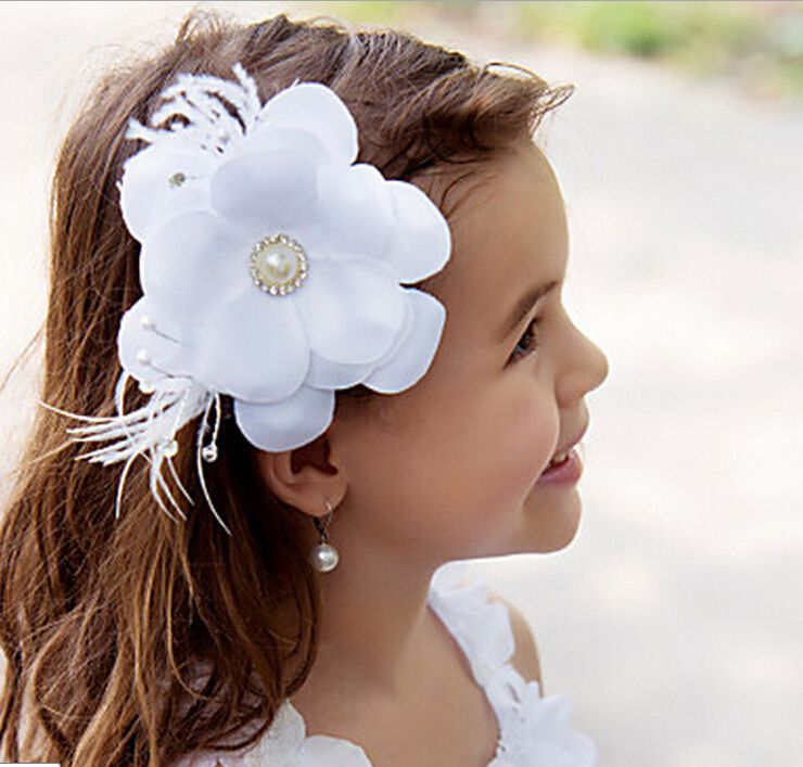 New Flower Girl Hair Accessories Children Tiaras Fashion Hair Flowers Wedding Dress Accessories Girls Cute Flower Princess Headwear Floral Headpieces
