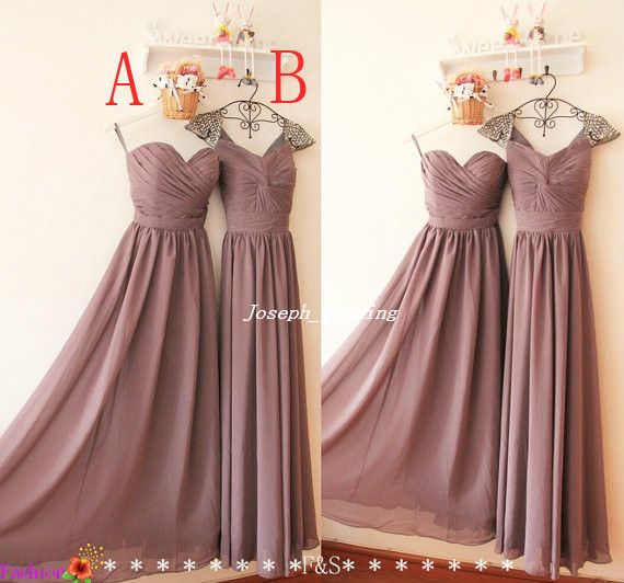 Envío gratis Real muestra de muestra de color malva vestidos de dama de honor 2 estilos Envío gratis Real muestra de muestra de color malva vestidos de dama de honor 2 estilos