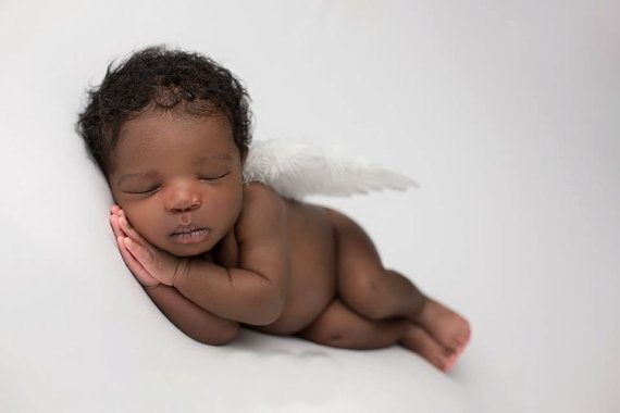 Baby Girl White Feathered Angel Wings Thin Elastic Hair Band Pearl